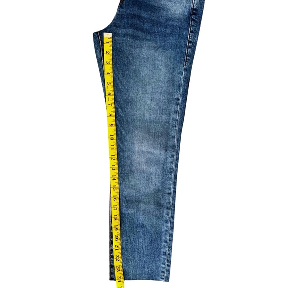 True Religion Colette Slim Straight Jeans Sz 27 Blue Raw Hem Y2K Grunge NWOT - Picture 5 of 8